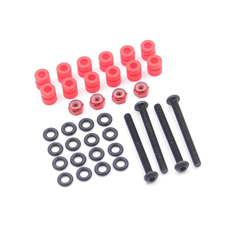 Flying Tower Screw Pack is Composed of O Ring/Shock Absorbing Ball/Aluminum Alloy Nut for F4 F7 FC ESC FPV Drone Acc (M3x30 Red)