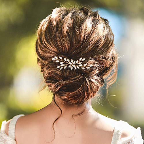 Unicra Bride Wedding Crystal Hair Pins Bridal Hair Pieces Wedding Hair Accessories For Women And Girls (Gold) #TOP9