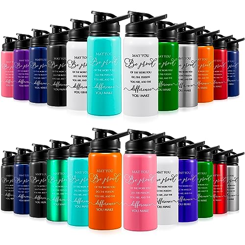 Bokon 24 Pack Thank You Inspirational Gifts Reusable Aluminum Water