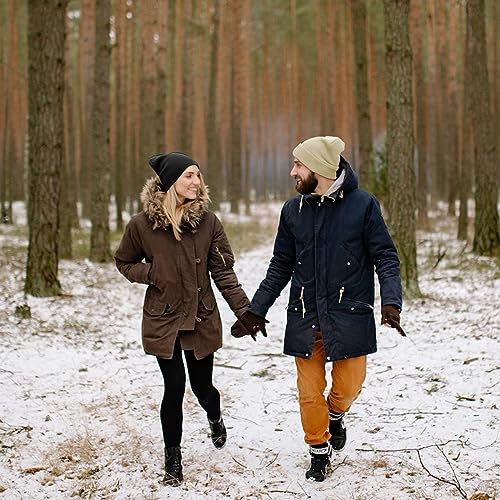 Image of ZOORON 1&2 Packs Beanie for Men Women Men's Beanie Hat Acrylic Knit Cuff Beanie Cap Slouchy Knit Skull Cap Warm Winter hat
