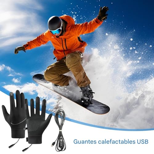 Guantes calefactables con pantalla táctil e impermeabilidad para moto 2