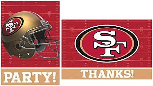 San Francisco 49ers Invitations & Thank You Cards - 16-Pack Premium Cardstock For Game Day Parties