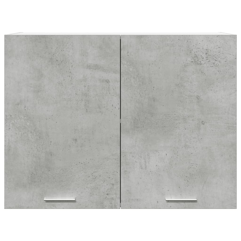 Toshilian Meuble Haut de Cuisine, Armoire de Rangement Cuisine Murale élément Haut Armoire Suspendue Gris béton 80x31x60 cm Aggloméré
