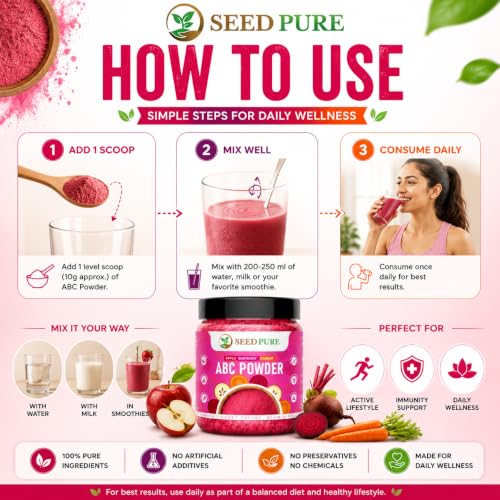 Image of ABC Malt Health Drink Mix | Apple Beetroot Carrot Nutty Malt 200g(100g*2) | Nutritious Milk Mix | No Added Sugar | Easy to Prepare Daily Health Drink