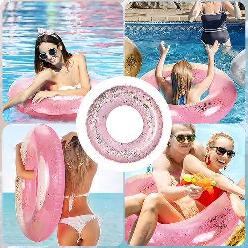 Aufblasbarer Schwimmreifen Schwimmring Erwachsene Groß PVC Schwimming Ring Schwimmringe Glitzer Sommer Schwimmring Aufblasbarer Schwimmreifen für Erwachsene Sommer Pool Party