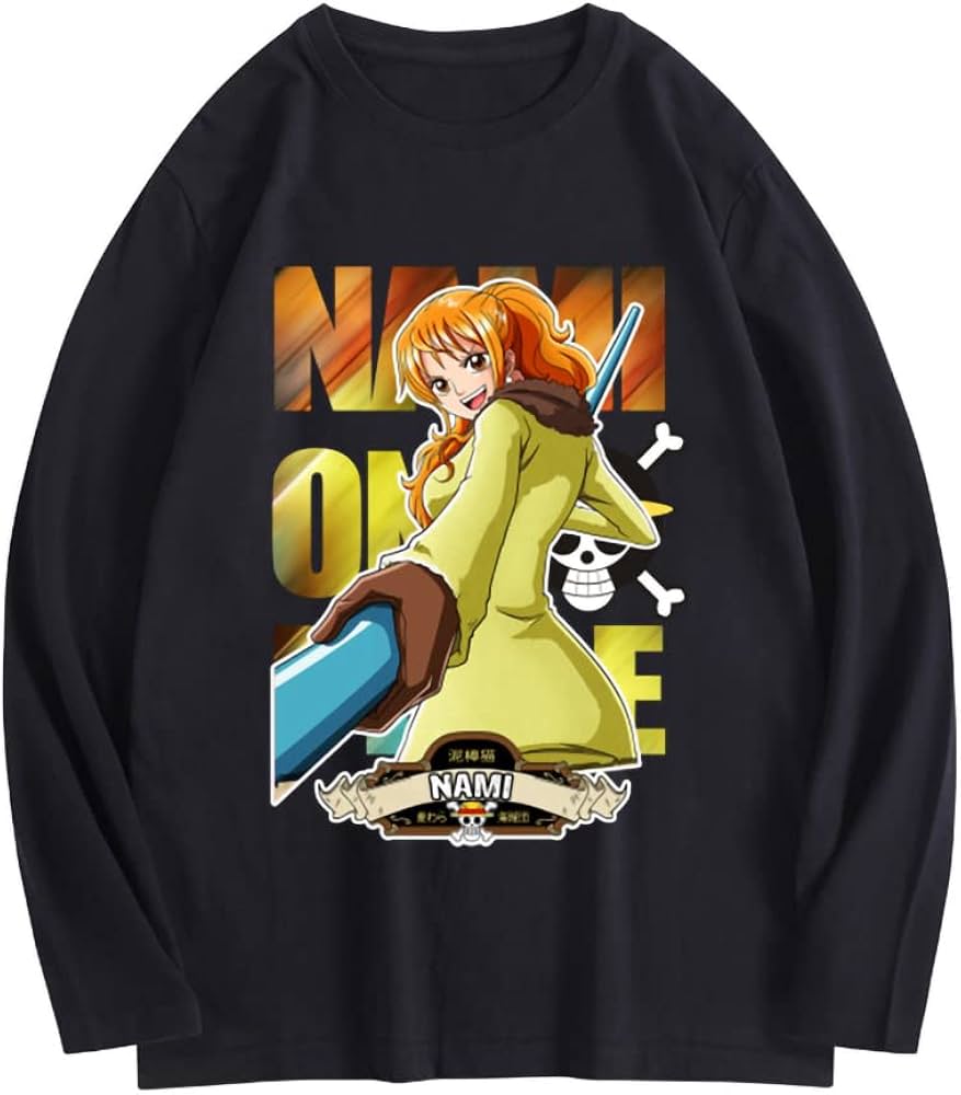 Amazon.co.jp: ワンピースアダルト漫画Tシャツナミプリント子供の長袖