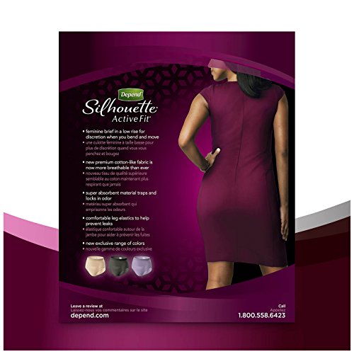 Depend Silhouette Active Fit Incontinence Underwear for Women, Moderate Absorbency, S/M - Thumbnail 7