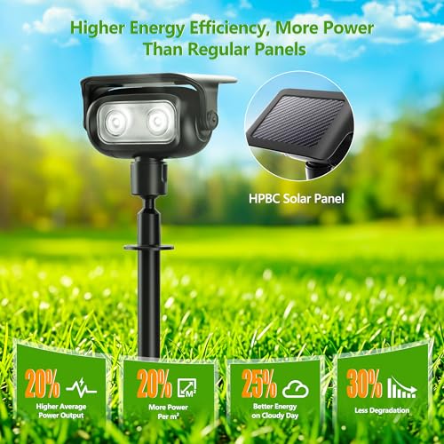 Image of Brizled Solar Spot Light Outdoor Landscape Lighting RGB Color Spotlight | 360 Rotation Head; 9 Color & 11 Mode; IP65 Waterproof; Adjustable Height; Stake or Wall Mounted for Yard Tree Garden Pathway