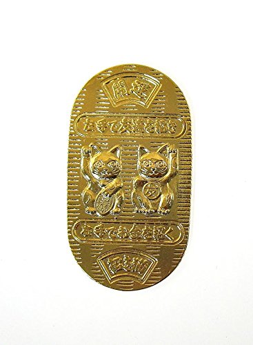 【人気】金運招き猫 黄金小判【サイズ 約4cm×7.3cm×0.2cm】のサムネイル