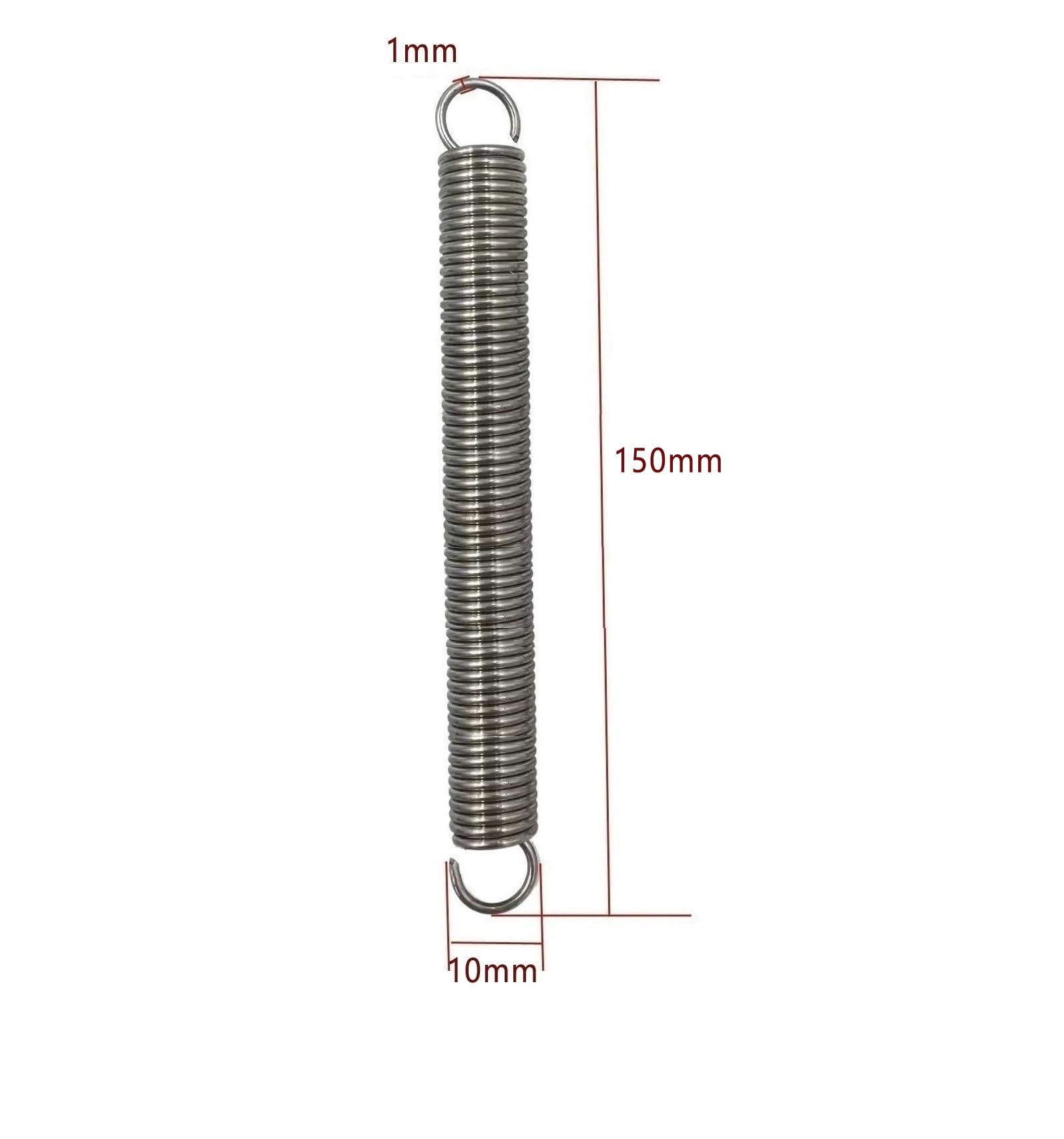 Verlängerte Zugfeder – Drahtdurchmesser 3 Mm, Außen- 18 Mm, Freie Länge 160 Mm – Federstahl Mit Doppelhaken Verlängerte Zugfeder – Drahtdurchmesser 3 Mm, Außen- 18 Mm, Freie Länge 160 Mm – Federstahl Mit Doppelhaken