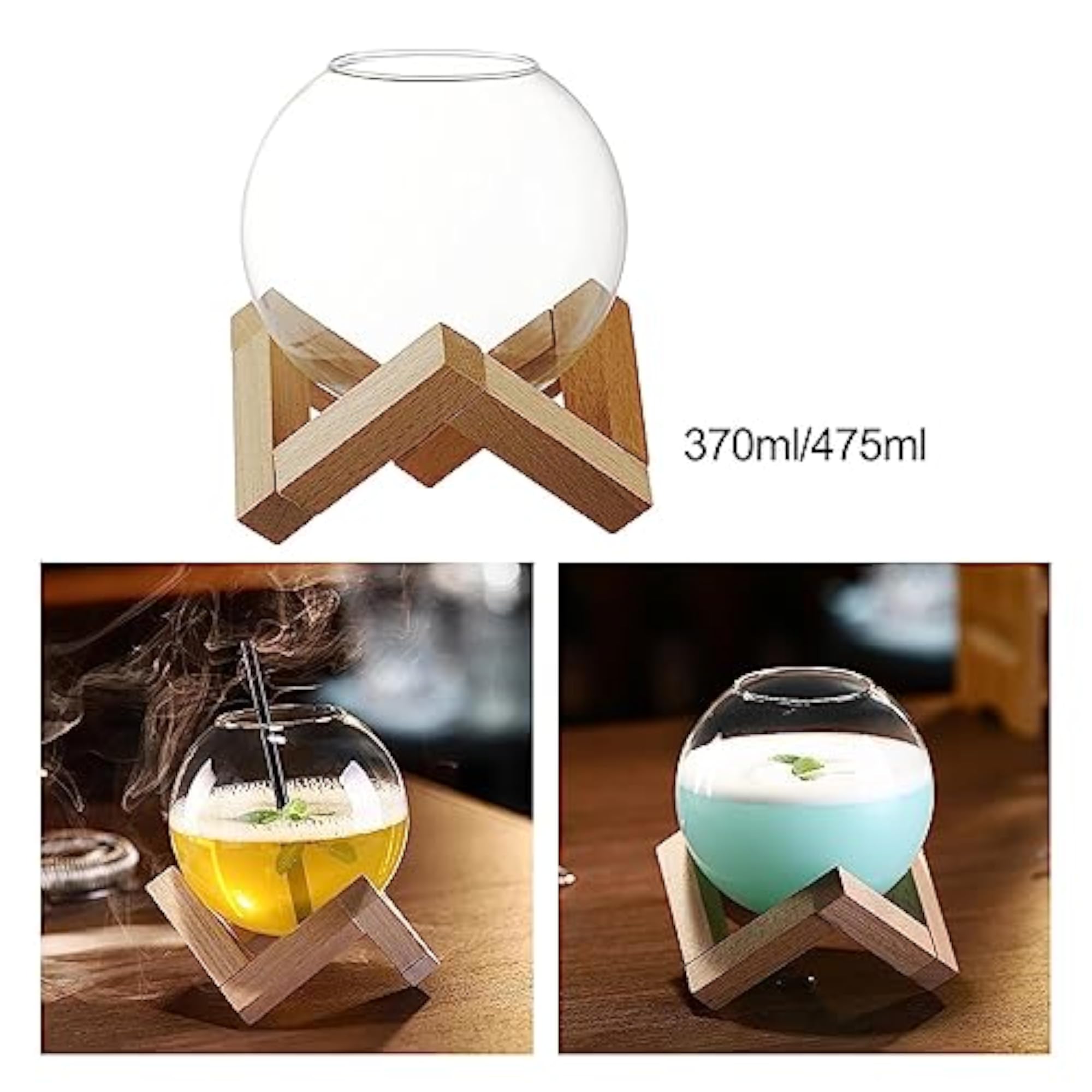 Martini Glass with Wood Stand 370ml