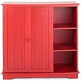 The Lakeside Collection Beadboard Wooden Storage Cabinets 30' H or Set of 3 Baskets - Barn Red Storage Unit