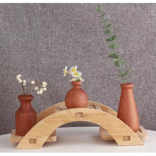 Vase en bois massif petit modèle 8cm pour décoration de table et salon