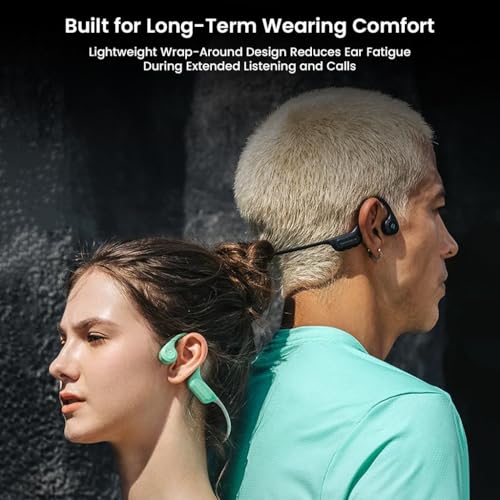 Image of SHEYIN X7 Air Bone Conduction, IPX8 Waterproof Swimming Bluetooth Headphones, Open Ear Wireless Sports Earphones with AI ENC Mic, 10H Battery for Running, Cycling & Gym (With Memory Card (Green))
