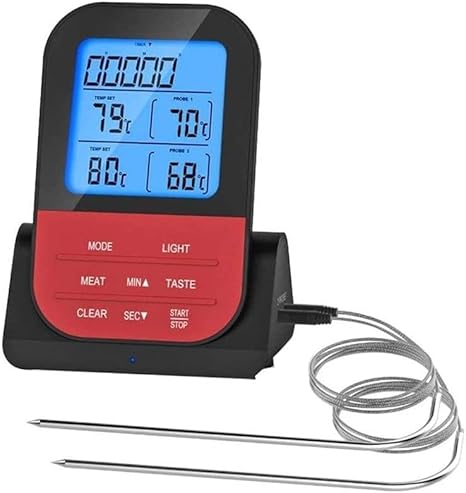 Review Dual Probe Digital Cooking Meat Thermometer Large LCD Backlight Food Grill Thermometer for Smoker Kitchen Oven BBQ Review Dual Probe Digital Cooking Meat Thermometer Large LCD Backlight Food Grill Thermometer for Smoker Kitchen Oven BBQ