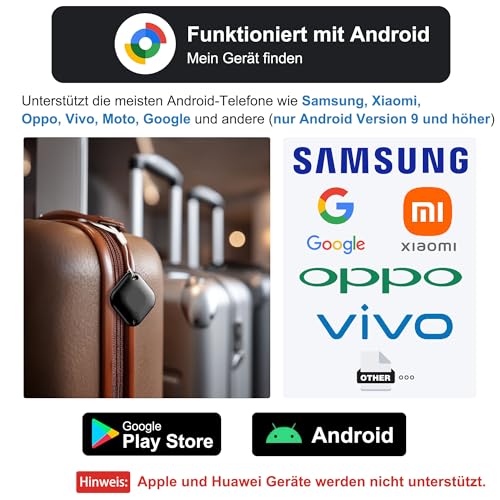 Air Tag Android,Tracker,Bluetooth Smart Tag kompatibel mit Google „Find My Device“ APP (nur Android), Geeignet für Gepäck Koffer, Schlüssel, Rucksäcke, Haustier und andere, Schwarz-4 Packs – Bild 3