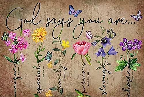 WZVZGZ Adults Jigsaw Puzzle 500 Piece Wooden Adults Children Puzzles,God Says You are, God Says You are Butterfly Horizontal Vintage,Jigsaw for Active