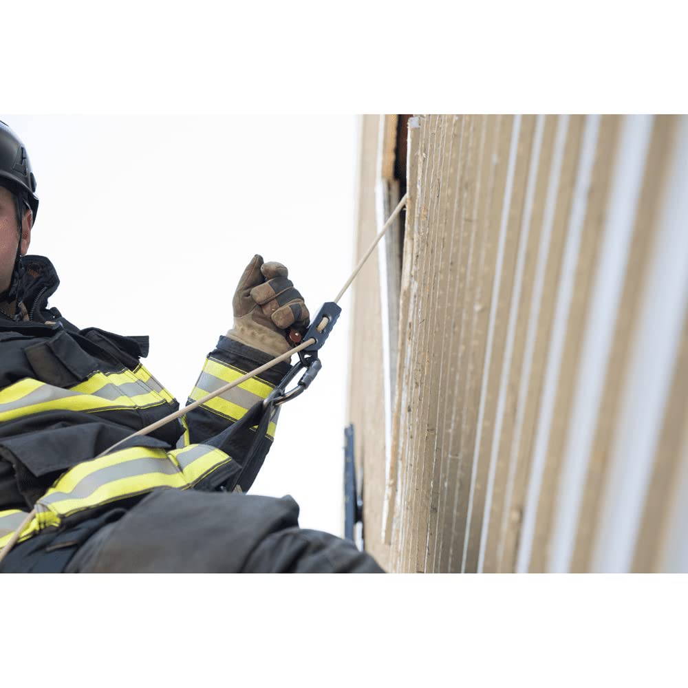 Rock-N-Rescue Technora Escape Rope - 50 Foot RNR Poseidon 8MM FireTech II Rope Sewn onto Lightning GT Hook, Rock Climbing Accessory