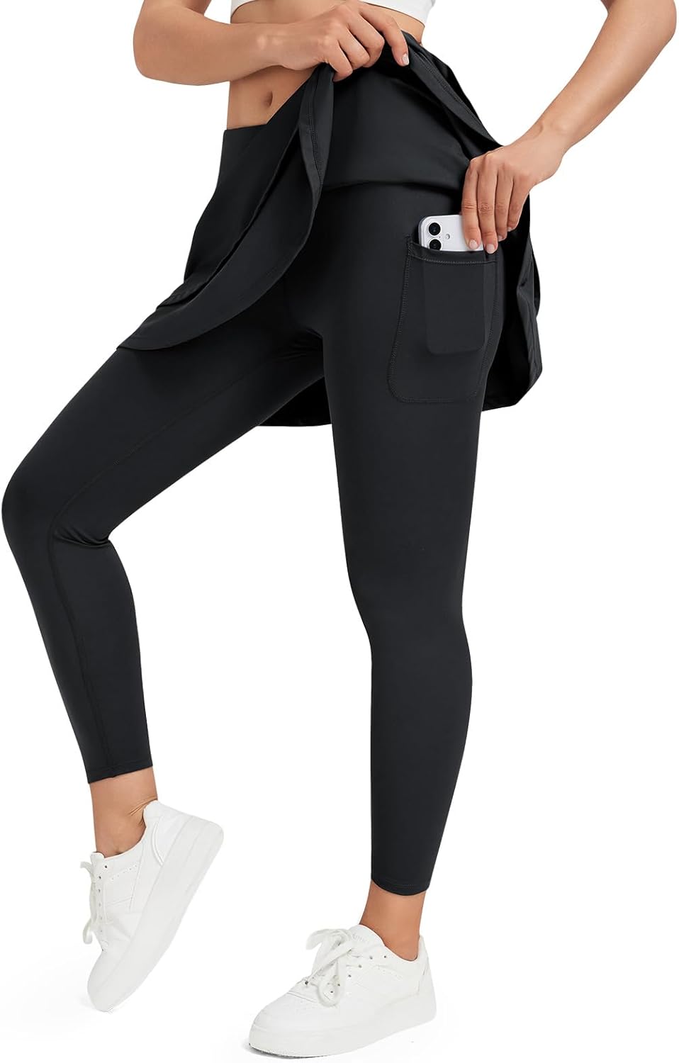 beroy Skirted Leggings for Women Active Tennis Ruffle Pleated Skort Athletic Golf Pickleball Skirt Pockets - Image 2