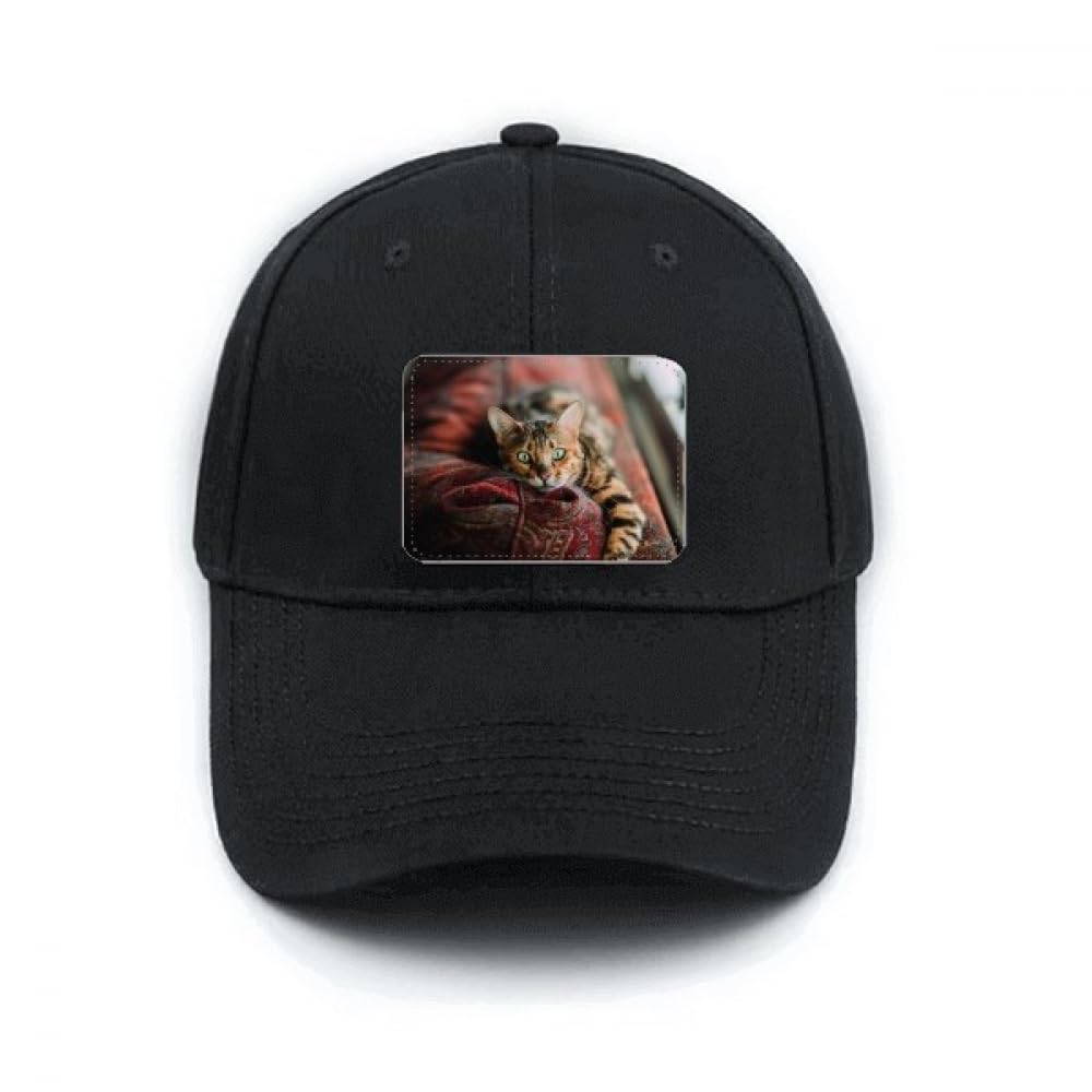 Casquette de baseball noire à œil vert avec sangle de réglage - 4