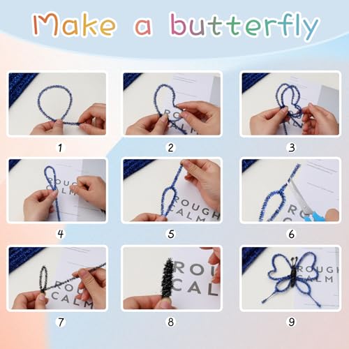 Image of Hssugi 100PCS Pipe Cleaners, Glitter White Chenille Stems Craft Supplies | Pipe Cleaners Craft Supplies, Pipe Cleaners Bulk Fuzzy Sticks for DIY Art and Craft Projects Home Decoration