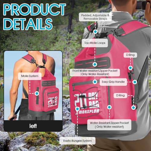Image of MORXPLOR Dry Bag Waterproof,5L /10L /20L /30L /40L /55L Roll Top Dry Bag Backpack with WaterProof Phone Case for Swim,Kayak