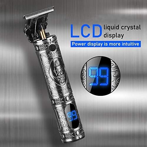 Máquina de cortar cabelo para homens, Tela de LED profissional sem fio Kits de higiene recarregáveis