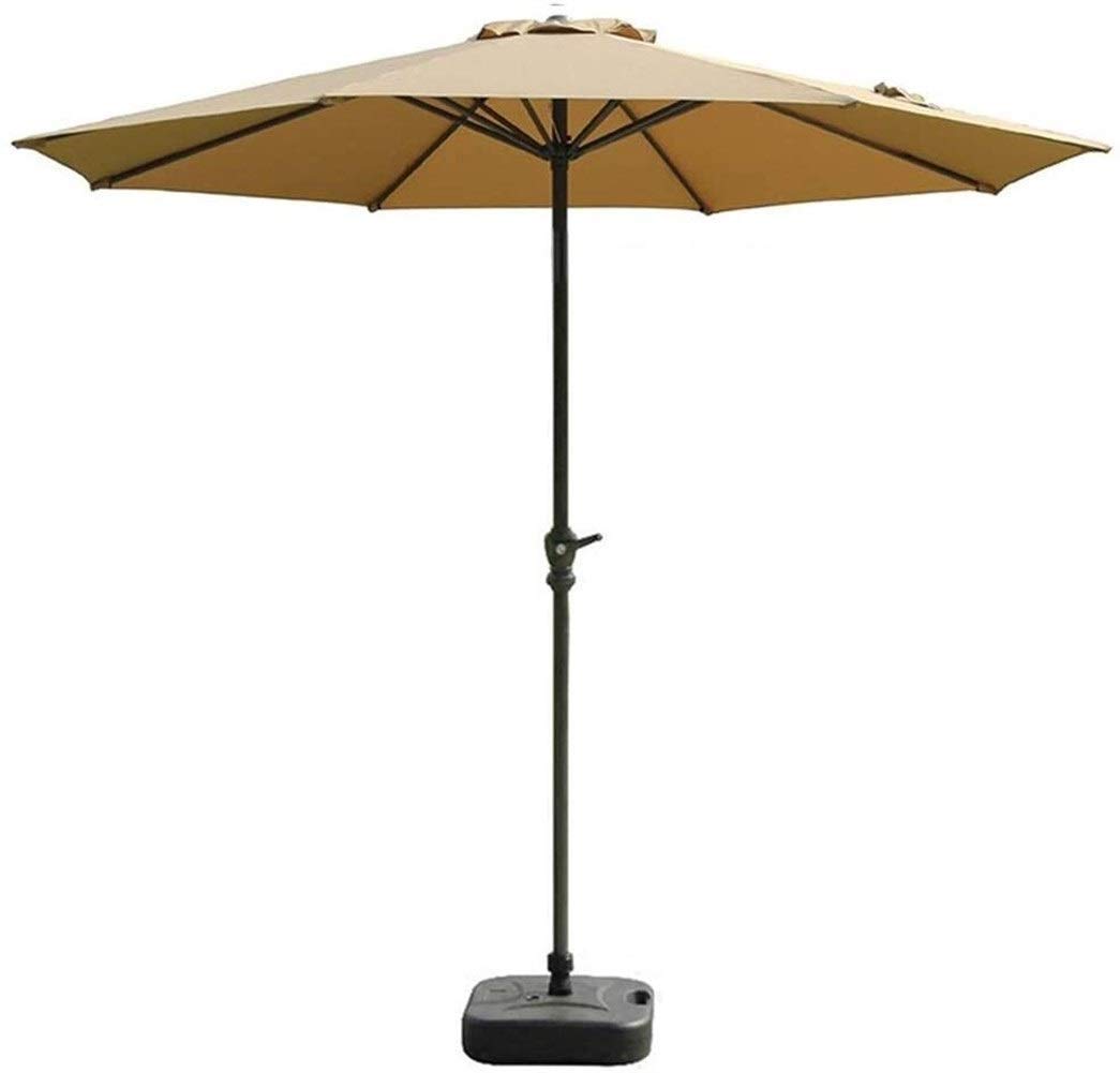 Sombrillas de jardín para exteriores Sombrillas de 9' Sombrilla de mesa para exteriores Caqui - Sombrilla de jardín con manivela y 8 varillas resistentes, para terraza, patio trasero y piscina