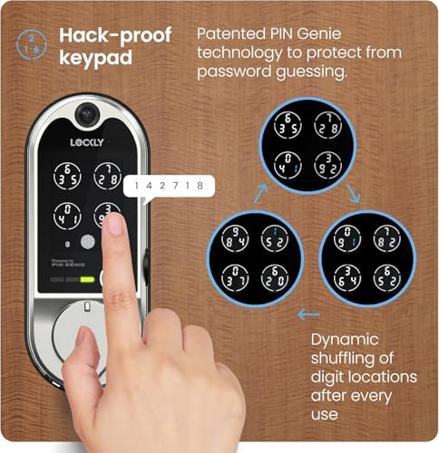 Lockly Vision Smart Lock, HD Video Doorbell Smart Locks for Front Door, Fingerprint Door Lock, Touchscreen Keypad, App Control, No Monthly Fee, Auto Lock thumbnail 2