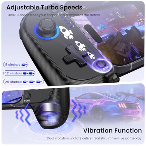 Image of AXYBCOOL Mobile Wireless Phone Controller for iphone /Android with Hall Joystick, Mobile Game Controller with Phone Case Support