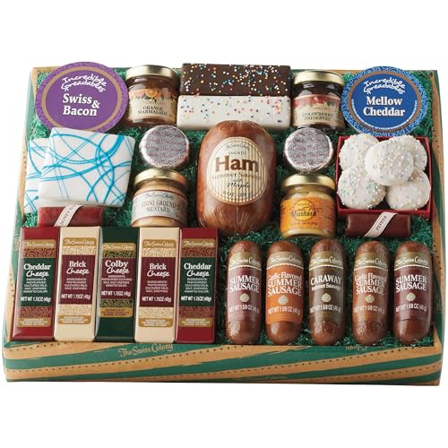 The Swiss Colony's 26 Spring Easter Favorites Food Gift (2 lbs. 9 3/4 oz. net wt.): Summer Sausage Meats & Cheeses - Perfect Thank You Gifts for Adults, Women, Men - Ideal for Charcuterie Boards