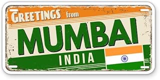 Squiddy Greetings from Mumbai India Vinyl Sticker | Travel Souvenir Decal for Phone, Laptop, Water Bottle | 4 inch Wide