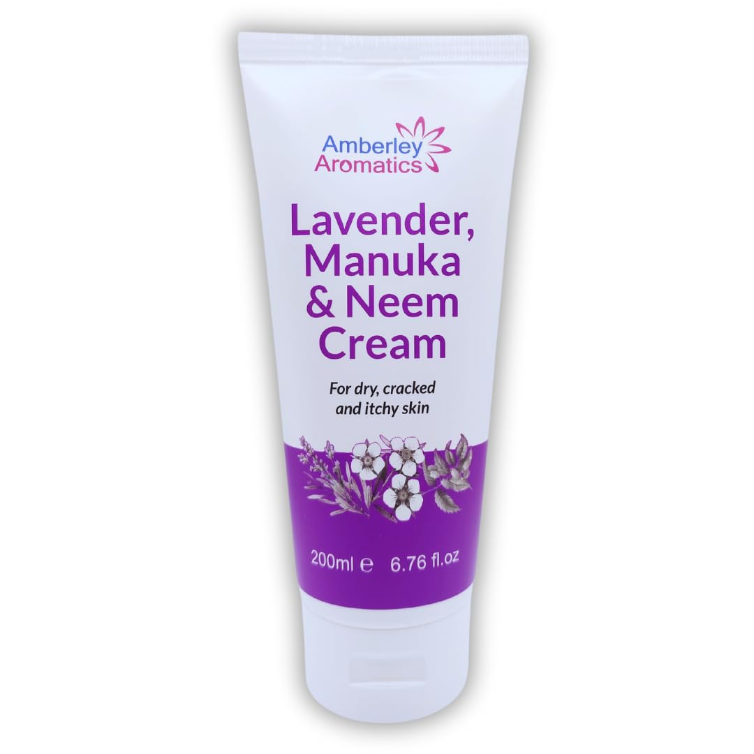 Lavender, Manuka & Neem Cream, Antibacterial, Anti-fungal, Antiseptic, Anti-Itch for Dry Cracked and Sensitive Skin