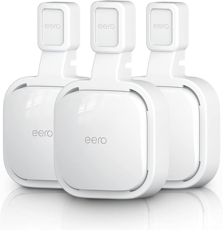 Wall Mount Holder for eero Pro 6e/6 Mesh Wi-Fi System, Outlet Wall Mount Stand Bracket for eero Pro 6e tri-Band Mesh, Wire Organizer (White(3Pack))