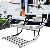 ▶【STRUCTURE COMPACTE ET ÉCONOMIQUE】 Équipé de ressorts renforcés en acier inoxydable, il est plus facile à déplier et à replier, et ne prend pas de place une fois plié. Ce marchepied pour camping-car est parfaitement adapté à tous les types de véhicules, qu'il s'agisse d'un camping-car, d'une caravane, d'un camion, etc., à condition que sa taille soit adaptée.