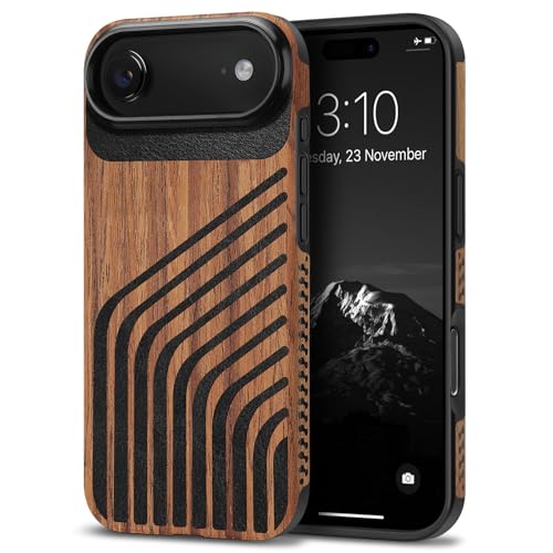 Coque iPhone Air TENDLIN en bois véritable et carbone - Étui élégant Chevelure