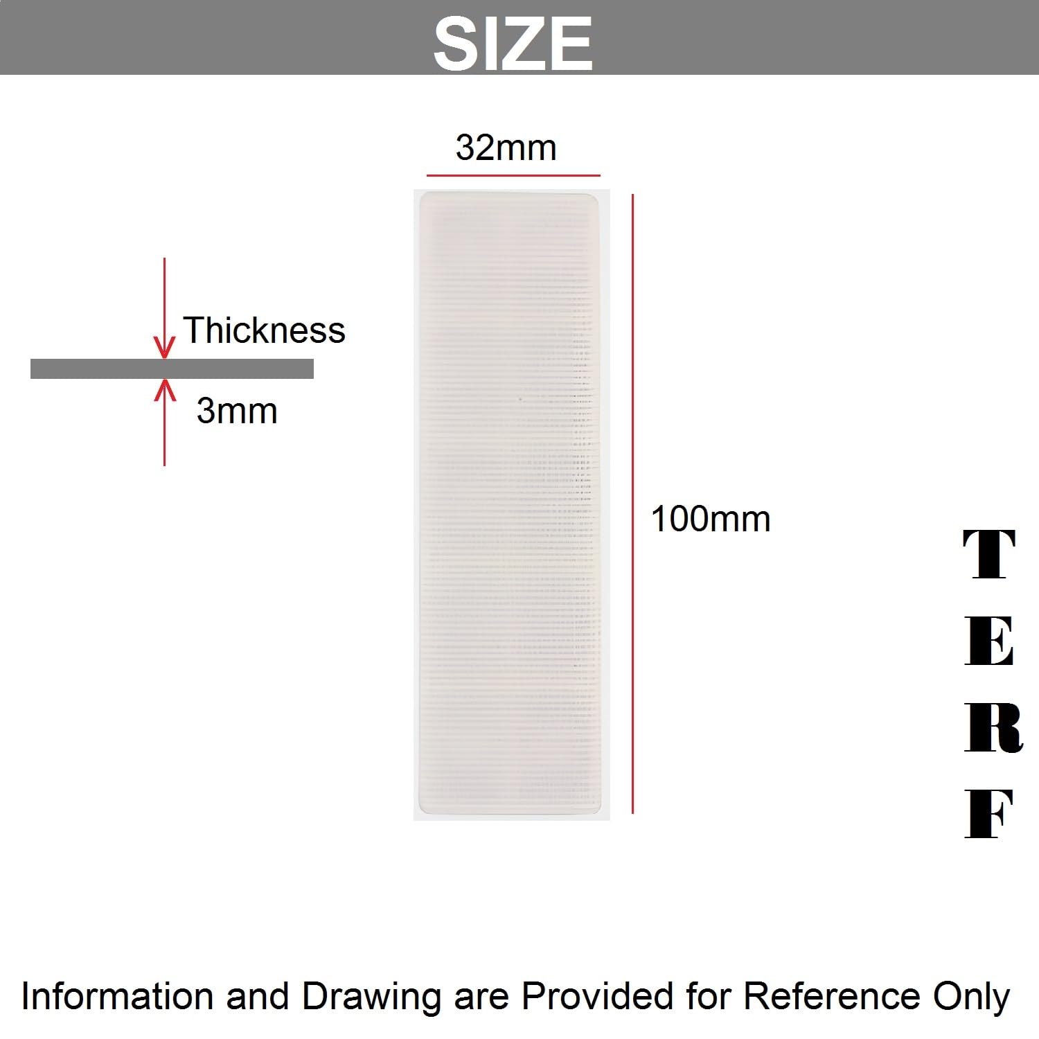 TERF® Lot de 50 cales plates en plastique pour vitrage de fenêtre 32 mm x 100 mm x 3 mm d'épaisseur