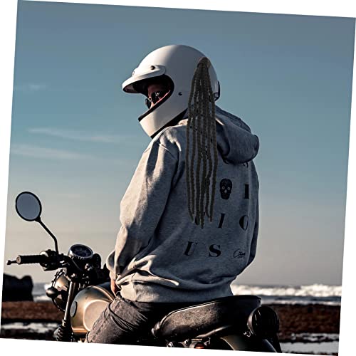 Peluca trenzada para casco de moto negra reutilizable de mujer y niños 2