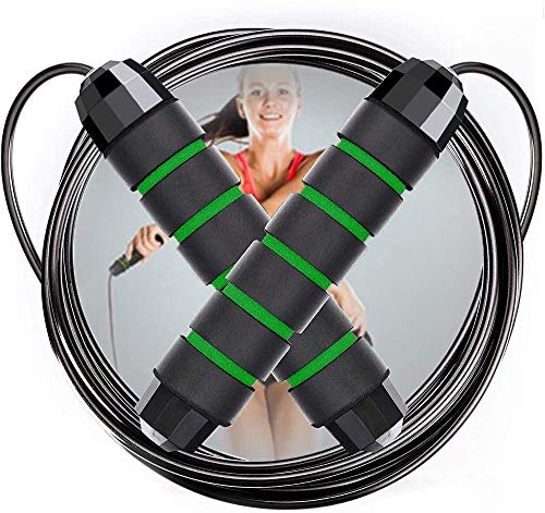 Skipping Ropes for Adults Teenagers Fitness Women Men, Length Adjustable Speed Jump Rope with Tangle-Free PVC Coated Steel Cable, Jumping Rope for Exercise Boxing Fat Burning, Crossfit,