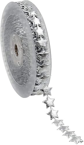 Miniatura 3 de 1 rollo de cinta de poliéster con diseño de estrella, decoración de estrellas, adorno de cinta dorada para decoración de vacaciones, boda,