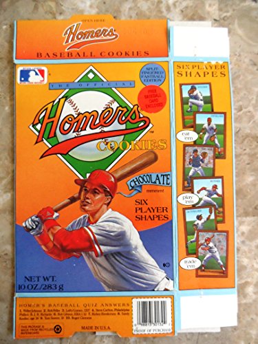 1990 Homer's Cookies Flattened Box - No Card - Split-Fingered Fastball Edition!!