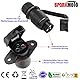 SPARKMOTO 3 Polig Traktor Stecker Steckdose 12V, nach DIN 9680,Wasserdicht Stecker 3 Polig und Steckdose 3 Polig,Für Traktor PKW RV LKW KFZ Anhänger Landmaschinen Stecker Steckdose(2 Mount Punkte A)