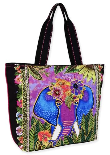 Bolso Tote grande Alijah Elephant multicolor 19'' x 6'' x 15'' miniatura 3