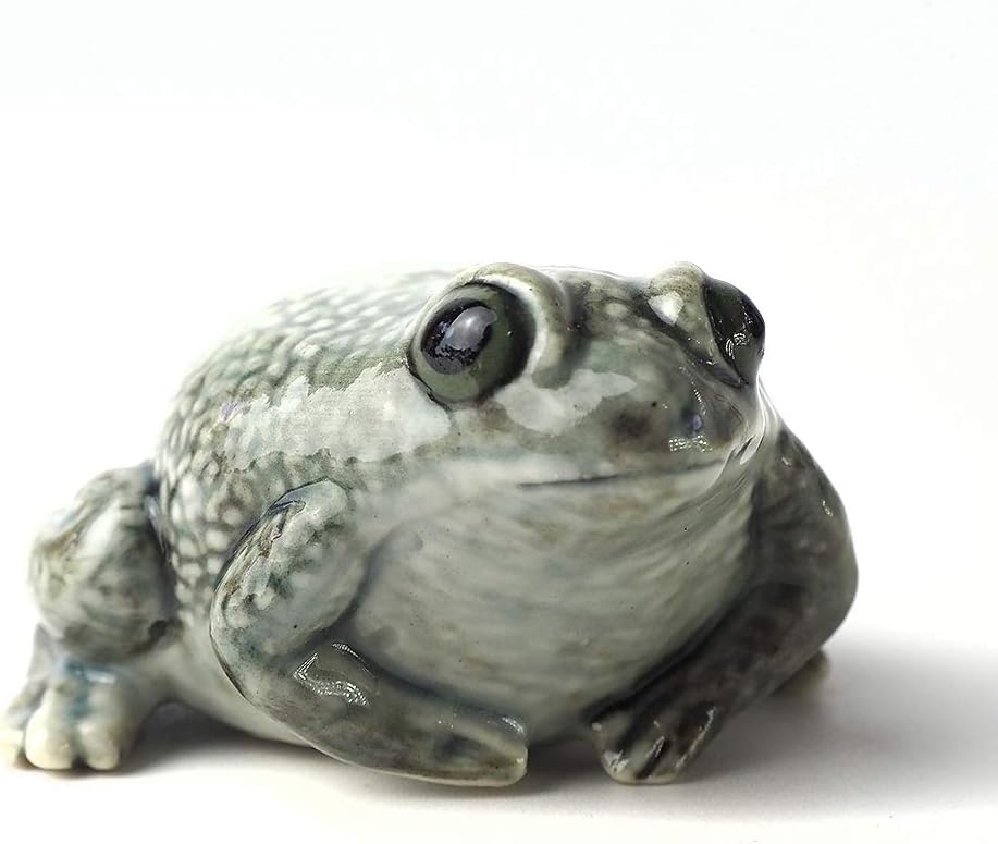 ZOOCRAFT Design Ceramic Frog Toad Figurine Gray Terrarium Garden Decor DIY Craft Porcelain Statue Collectible 1.9 x 2.0 x 1.0 inches - Image 3