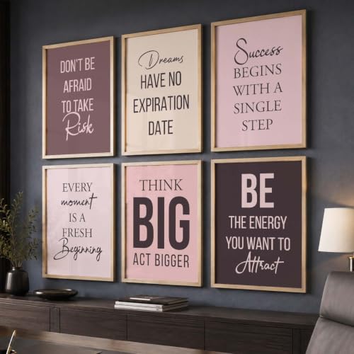 Image of kotart Motivational Quote - Painting for Living Room Bedroom Office Wall hanging frames | wall Paintings with Frame for Home Decoration Set of 6 Multicolo (13x17 inch, k)