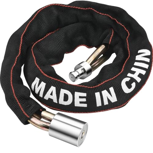 Wjelet 1 Pcs Mobility Scooter Chain Locks, Anti-Theft Mobility Scooter Locks with Key, Bike Wheelchair Lock for Bicycle Motorcycle Electric Vehicles Chain Black