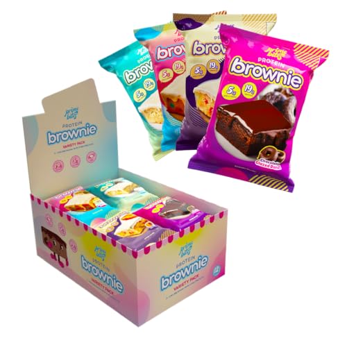 Prime Bites High Protein Brownie (12 Per Box Variety Pack) - 19g of Protein 5g of Collagen Gluten Free Low Sugar Treat Delicious Protein Snack