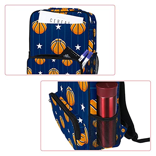 Sac à dos ordinateur décontracté à motif étoiles de basket pour le travail - 2