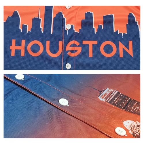 Camisa casual de beisebol City Night Skyline Silhueta Jersey abotoada roupas urbanas roupas de fãs t