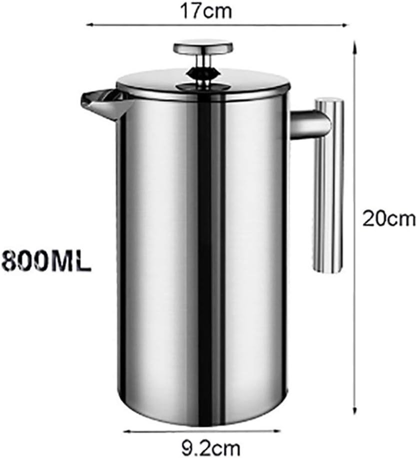 Stainless Steel French Press Coffee Maker 800ml Easy Clean Tea Pot with Filter - axGear